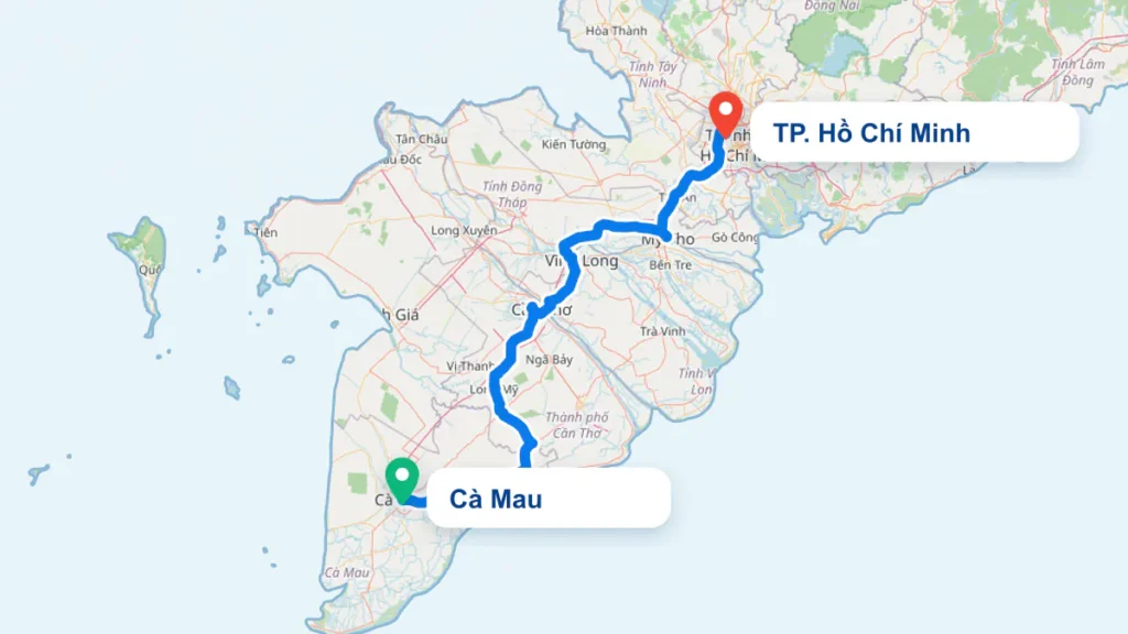 Tuyến TP. Hồ Chí Minh đi Cà Mau