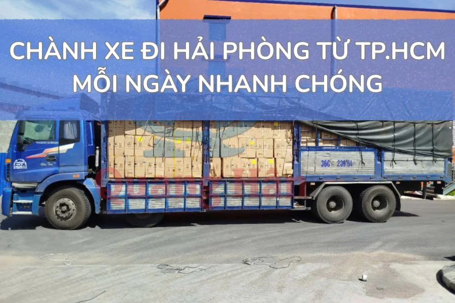 Xe tải minh họa dịch vụ vận chuyển hai phong