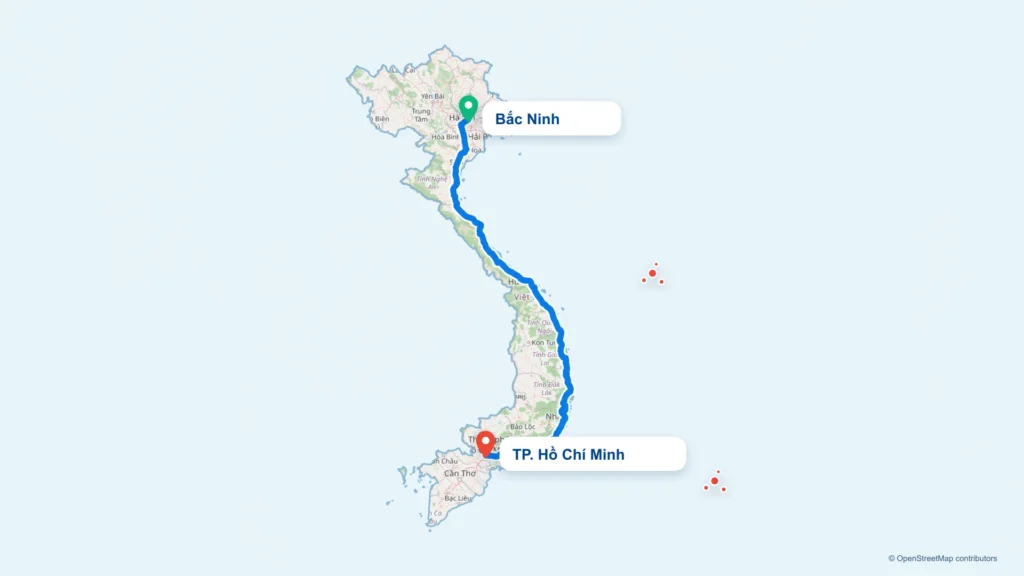 Tuyến TP. Hồ Chí Minh đi Bắc Ninh