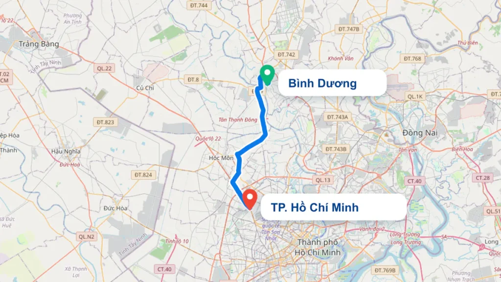 Tuyến TP. Hồ Chí Minh đi Bình Dương