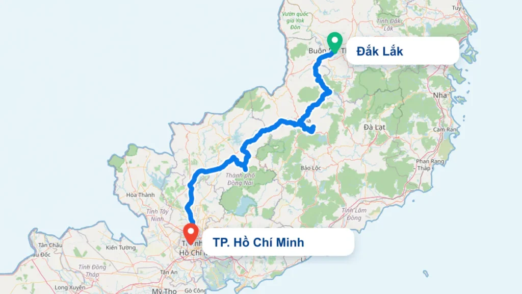 Tuyến TP. Hồ Chí Minh đi Đắk Lắk