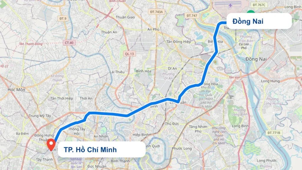 Tuyến TP. Hồ Chí Minh đi Đồng Nai
