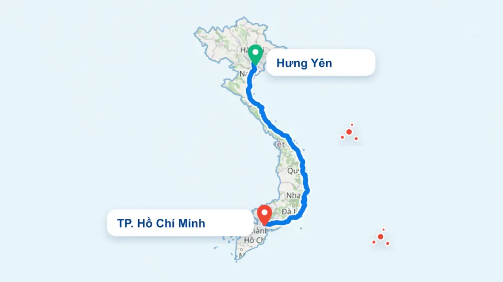 Tuyến TP. Hồ Chí Minh đi Hưng Yên