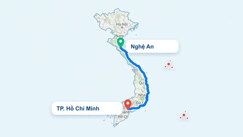 Tuyến TP. Hồ Chí Minh đi Nghệ An