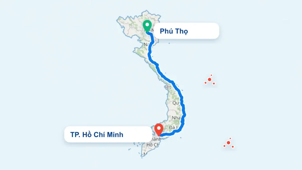 Tuyến TP. Hồ Chí Minh đi Phú Thọ